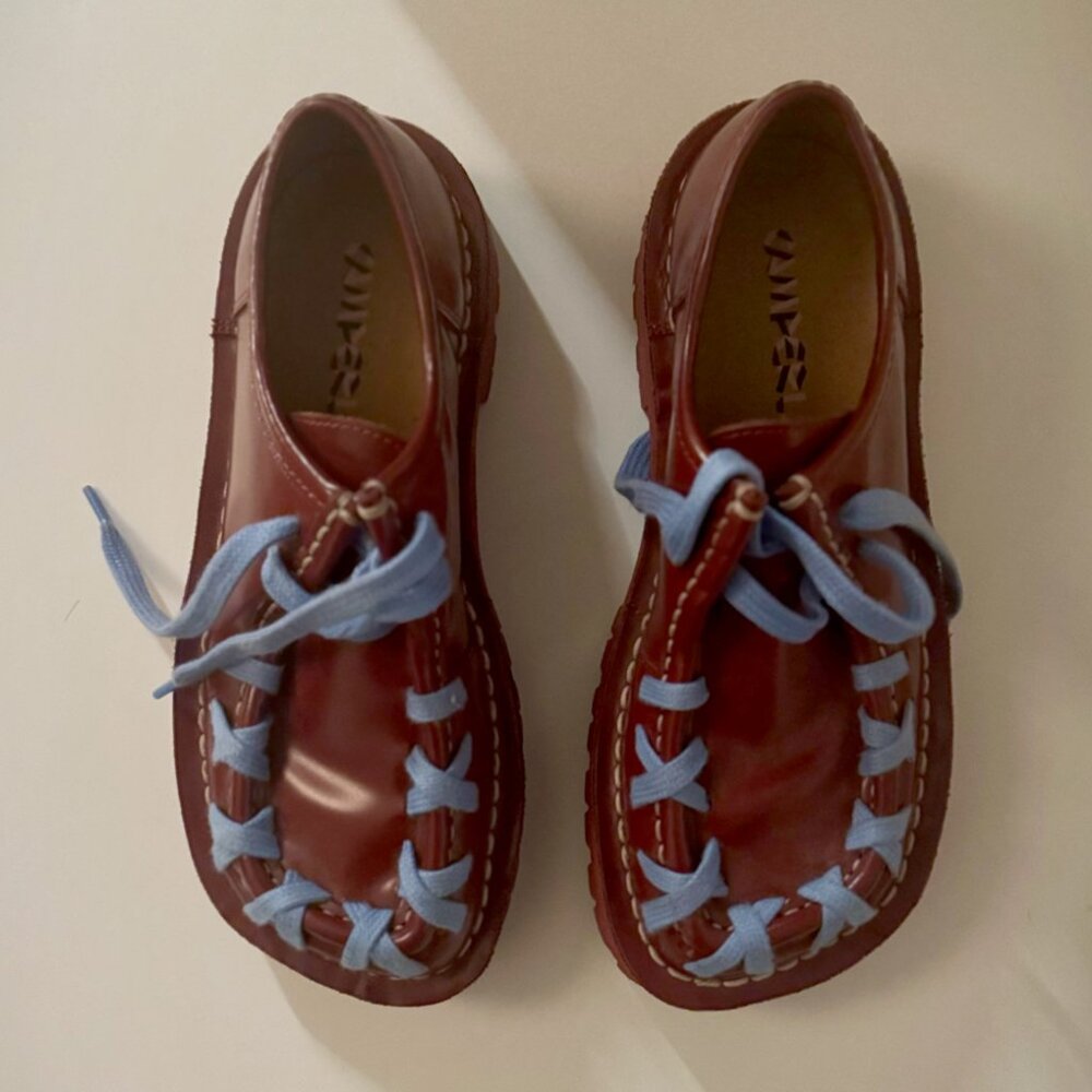 Camper Lab Eki Burgundy Formal Shoes Loafers - Picture 4 of 6
